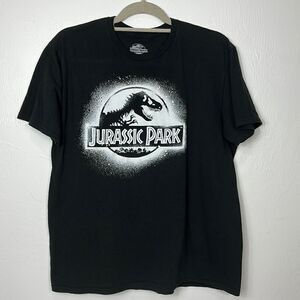 Universal Studios Black Cotton Jurassic Park T-shirt Size L